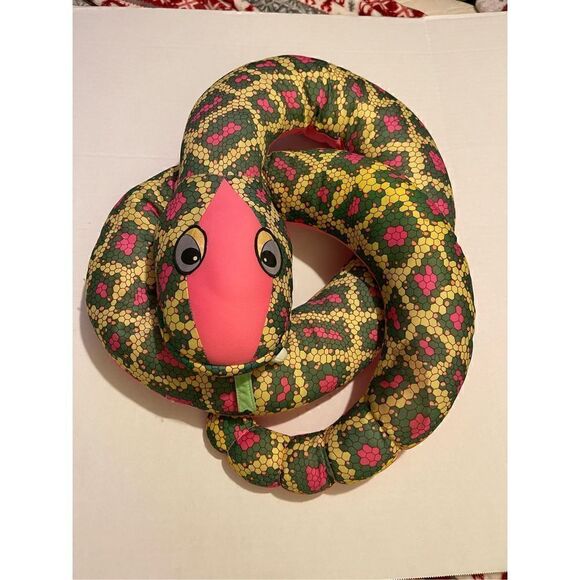 Snake hand puppet VTG Playskool 1990’s Rattlin’ Randy The Wrestler Snake Neon Pi - Picture 1 of 10